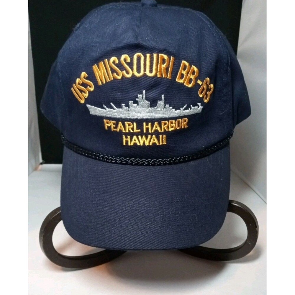 Vintage USS MISSOURI BB-63 Baseball Cap Pearl Harbor Hawaii Hat Cap